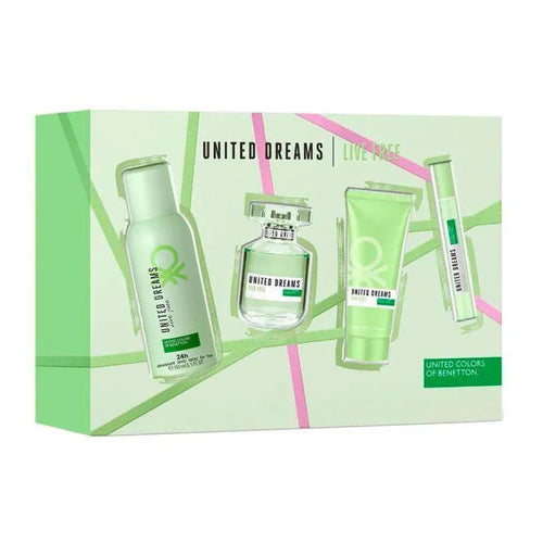Set 4 Piezas United Dreams Live Free para Mujer de Benetton EDT